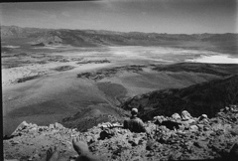 lynne's feet/Ron/saline valley from trail